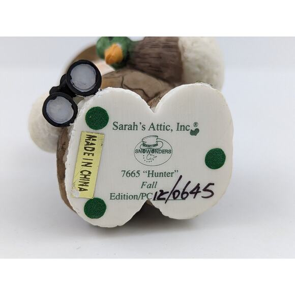 Sarah's Attic Snowonders Hunter Snowman with Duck & Binoculars Fall #7665 - Picture 7 of 9